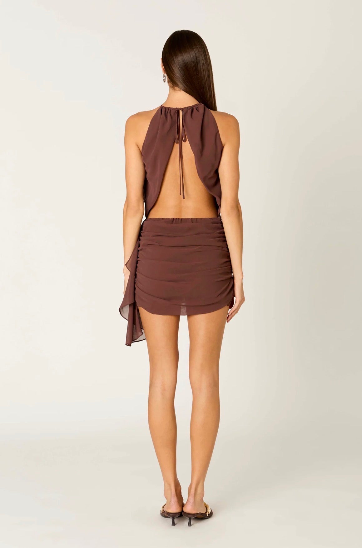 NIA LORENZO DRESS - CHOCOLATE