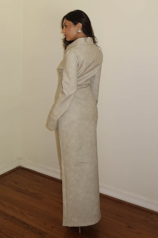FAUX LEATHER MAXI DRESS