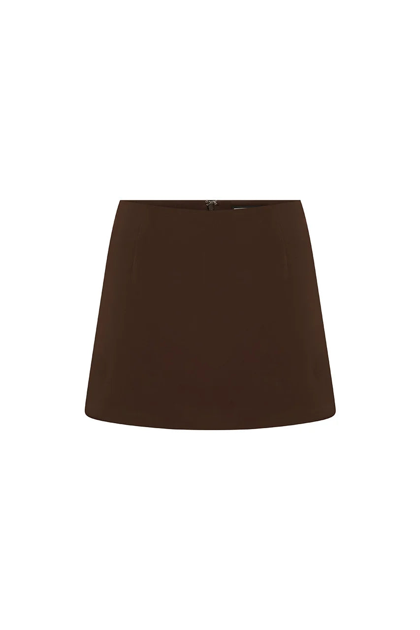 VIENO FITTED MINI SKORT - BITTER CHOCOLATE