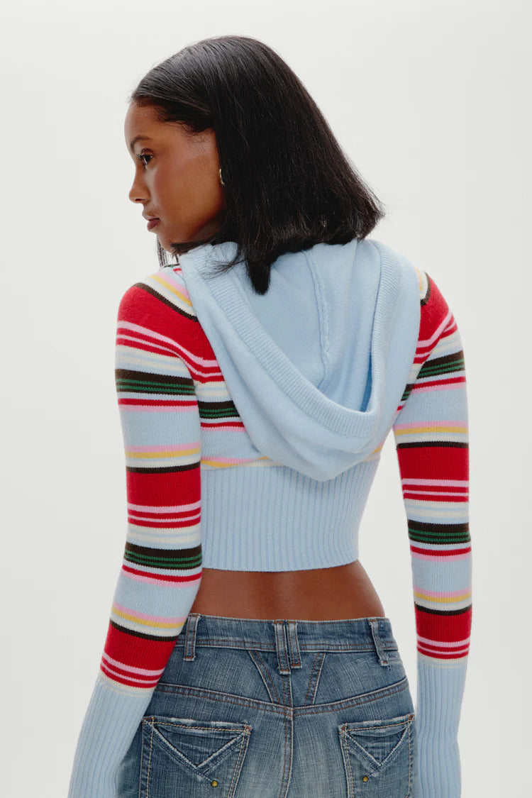 FRANKIES AIMIEE ZIP KNIT HOODIE