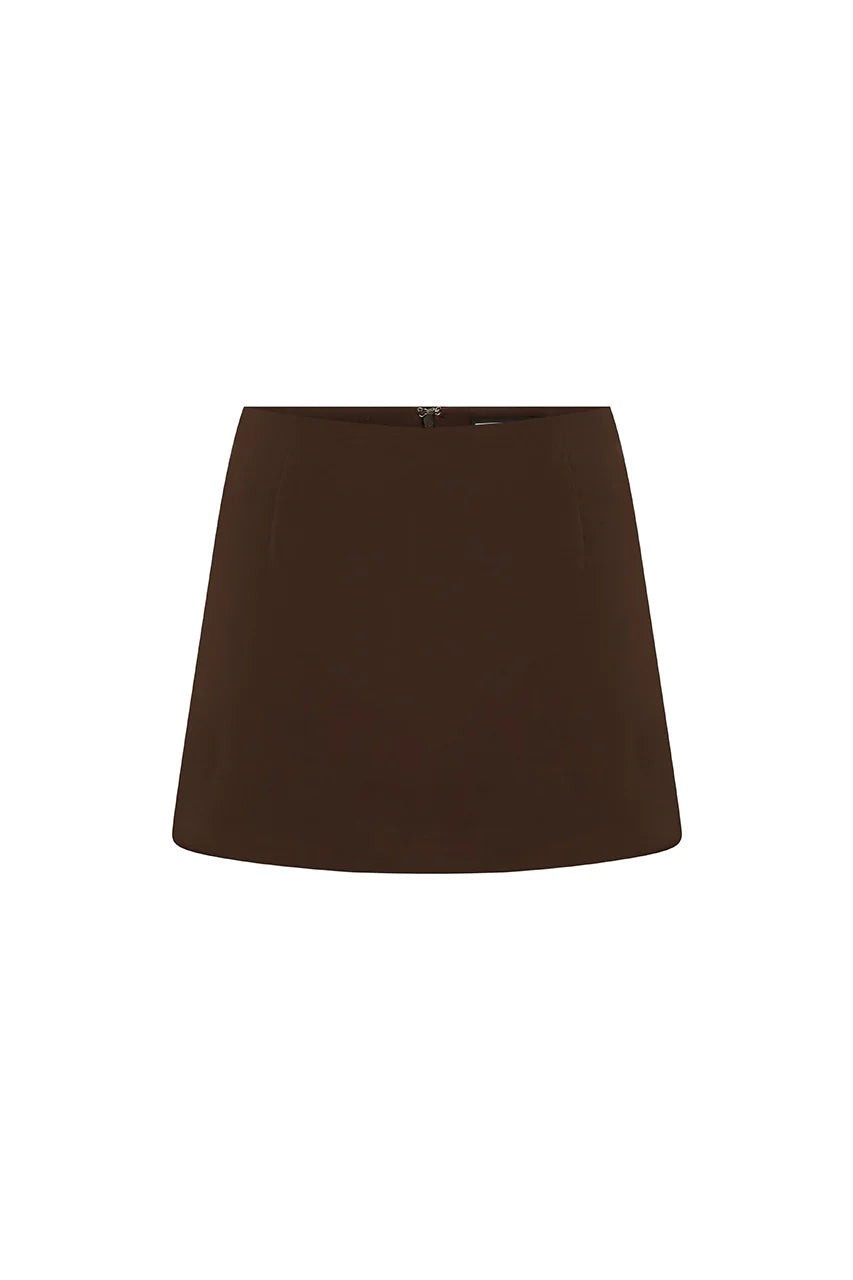 VIENO FITTED MINI SKORT - CHOCOLATE