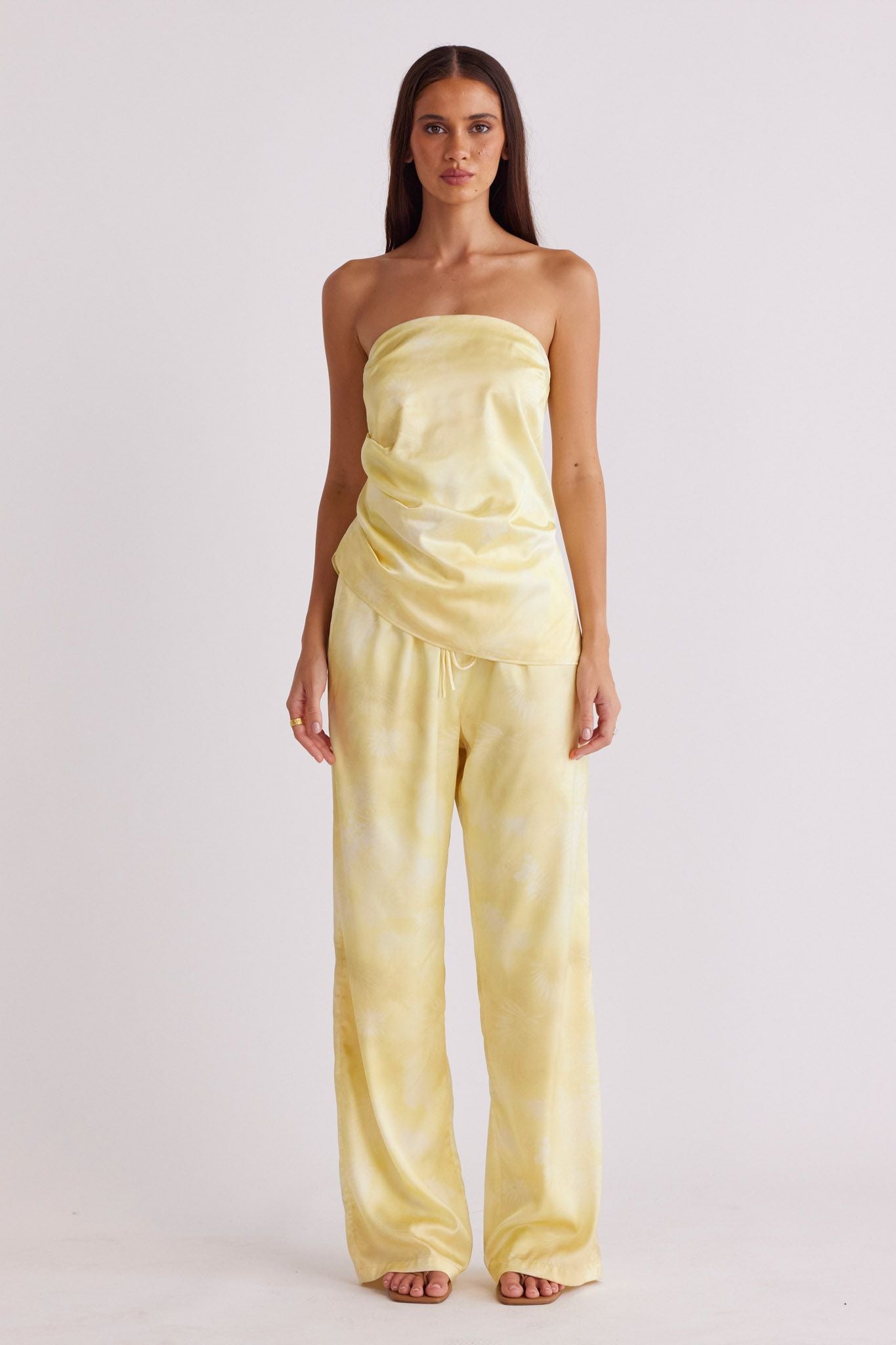 SNDYS LYRA PRINT TOP - PANNA COTTA