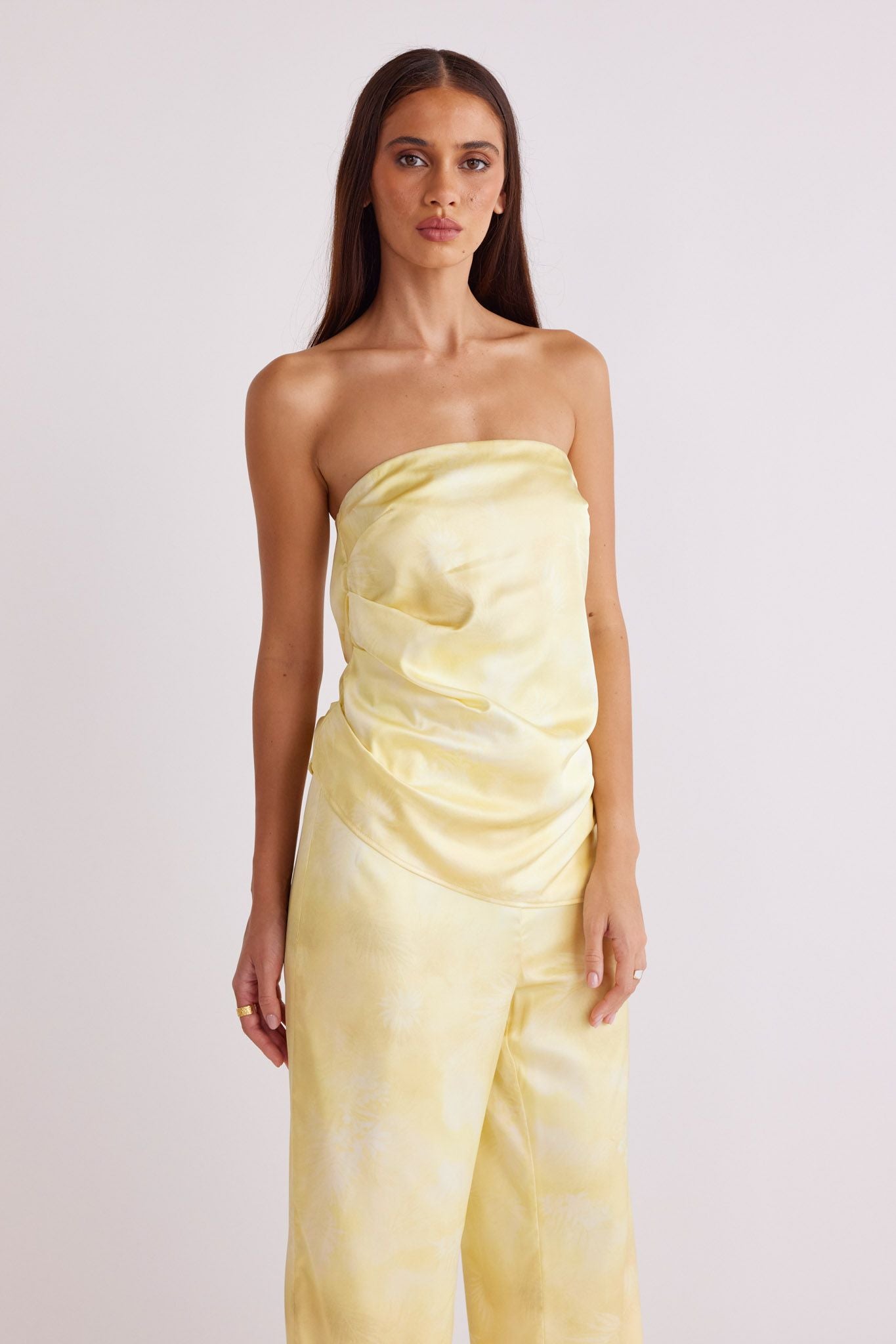 SNDYS LYRA PRINT TOP - PANNA COTTA