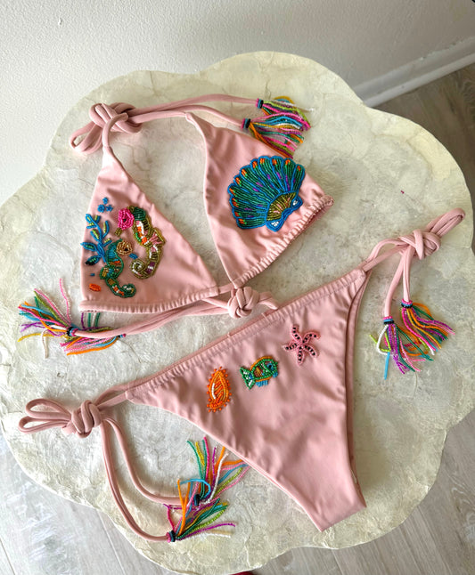 CLEONIE BEADED KINI SET - SEA HORSE