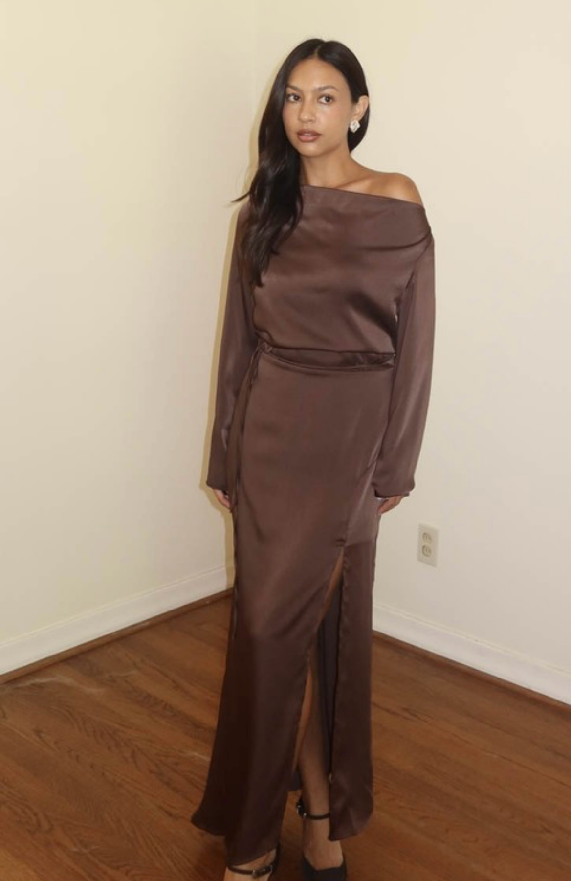 CINDY MAXI DRESS - BROWN