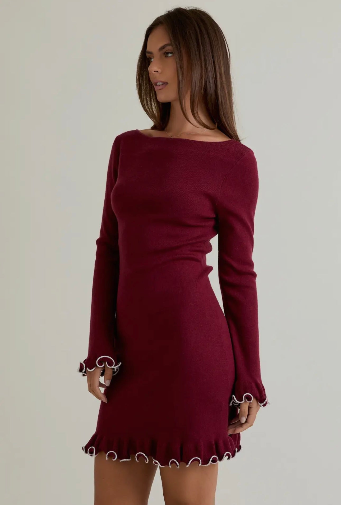RIO MINI DRESS - BURGUNDY