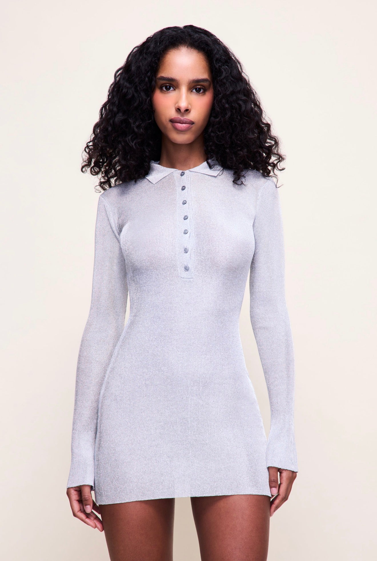 GUZIO LILOU MINI DRESS - SILVER