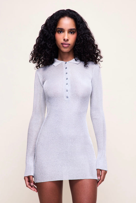 GUZIO LILOU MINI DRESS - SILVER