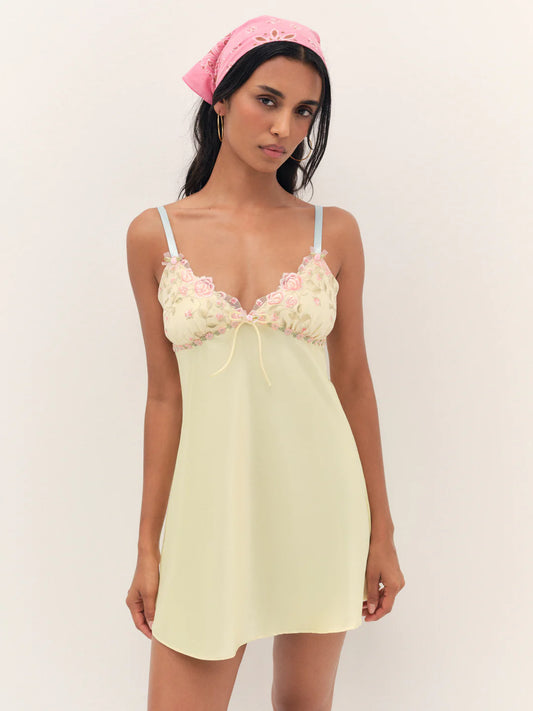 FOR LOVE AND LEMONS TWILIGHT ROSE SLIP DRESS