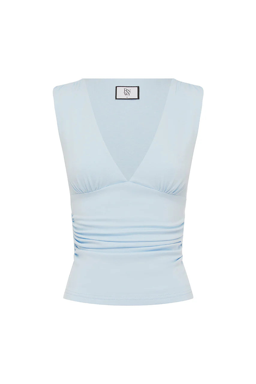LUNE V-NECK TOP - MIST