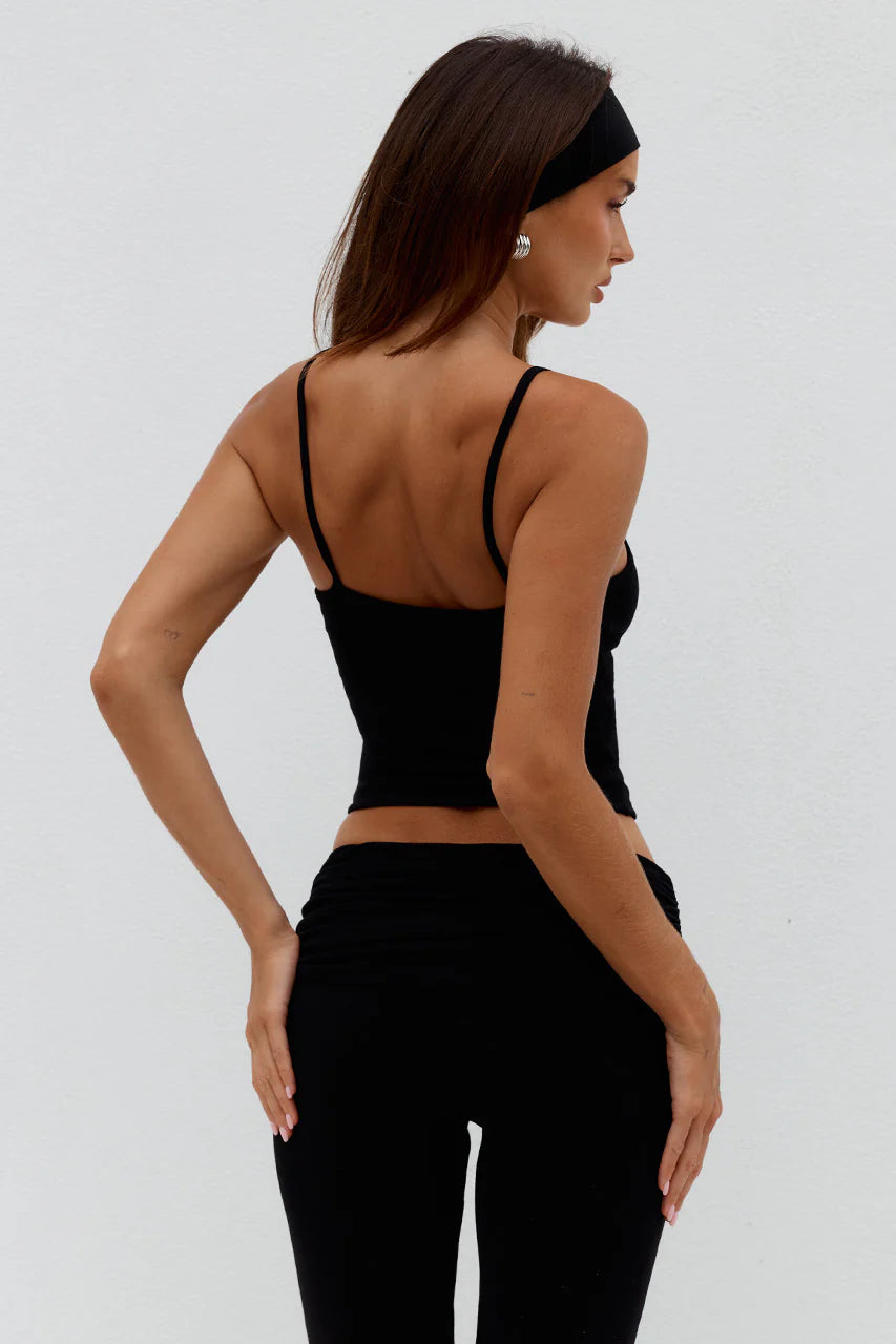 DAMARI SCOOP CAMI - BLACK