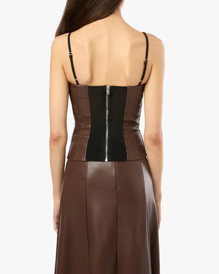 WEWOREWHAT CORSET VEGAN LEATHER TOP