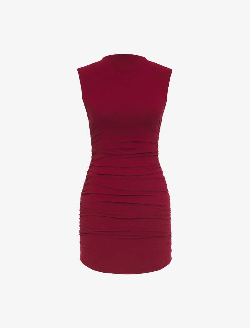 RUMORED MINIMALIST MINI DRESS - MAROON