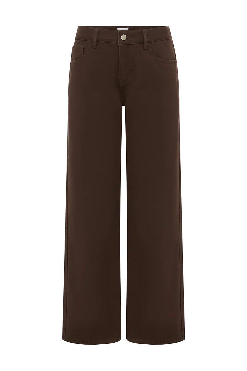 ZAVI STRAIGHT LEG JEANS - CHOCOLATE