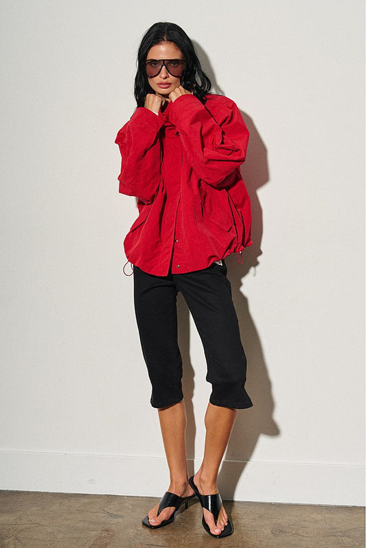 CAMDEN NYLON JACKET - CHERRY