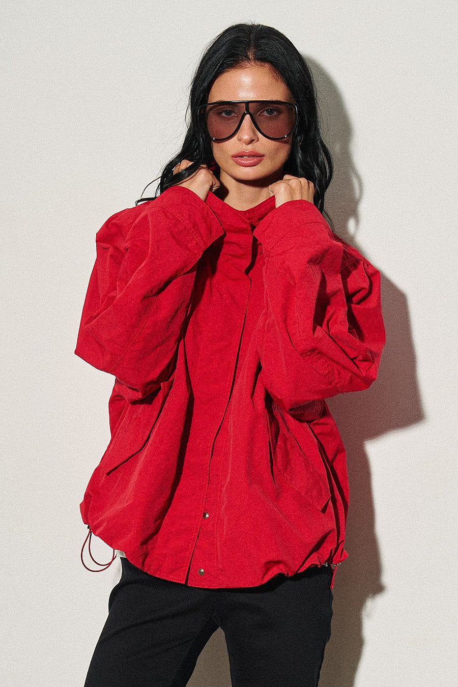 CAMDEN NYLON JACKET - CHERRY