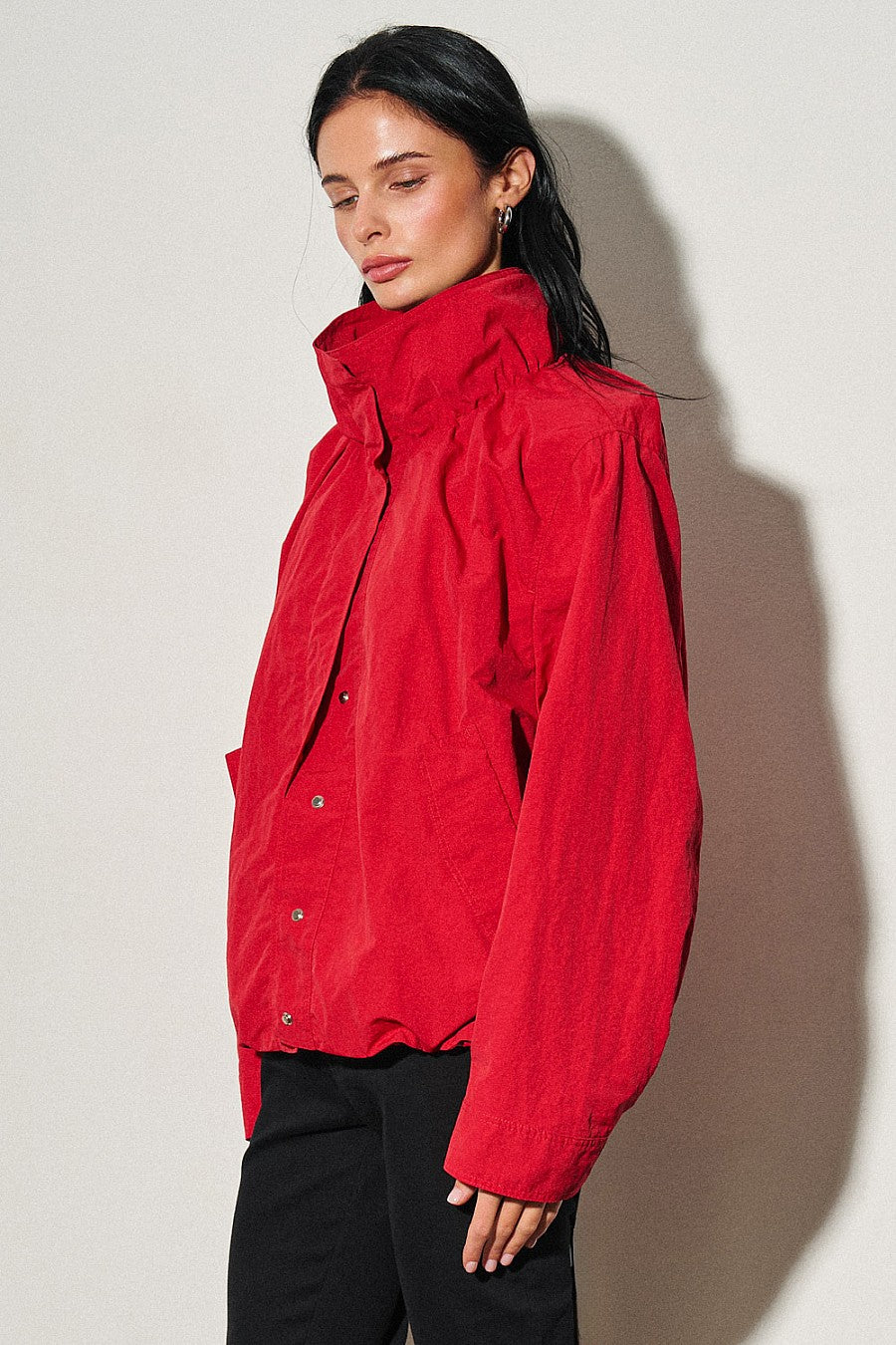 CAMDEN NYLON JACKET - CHERRY