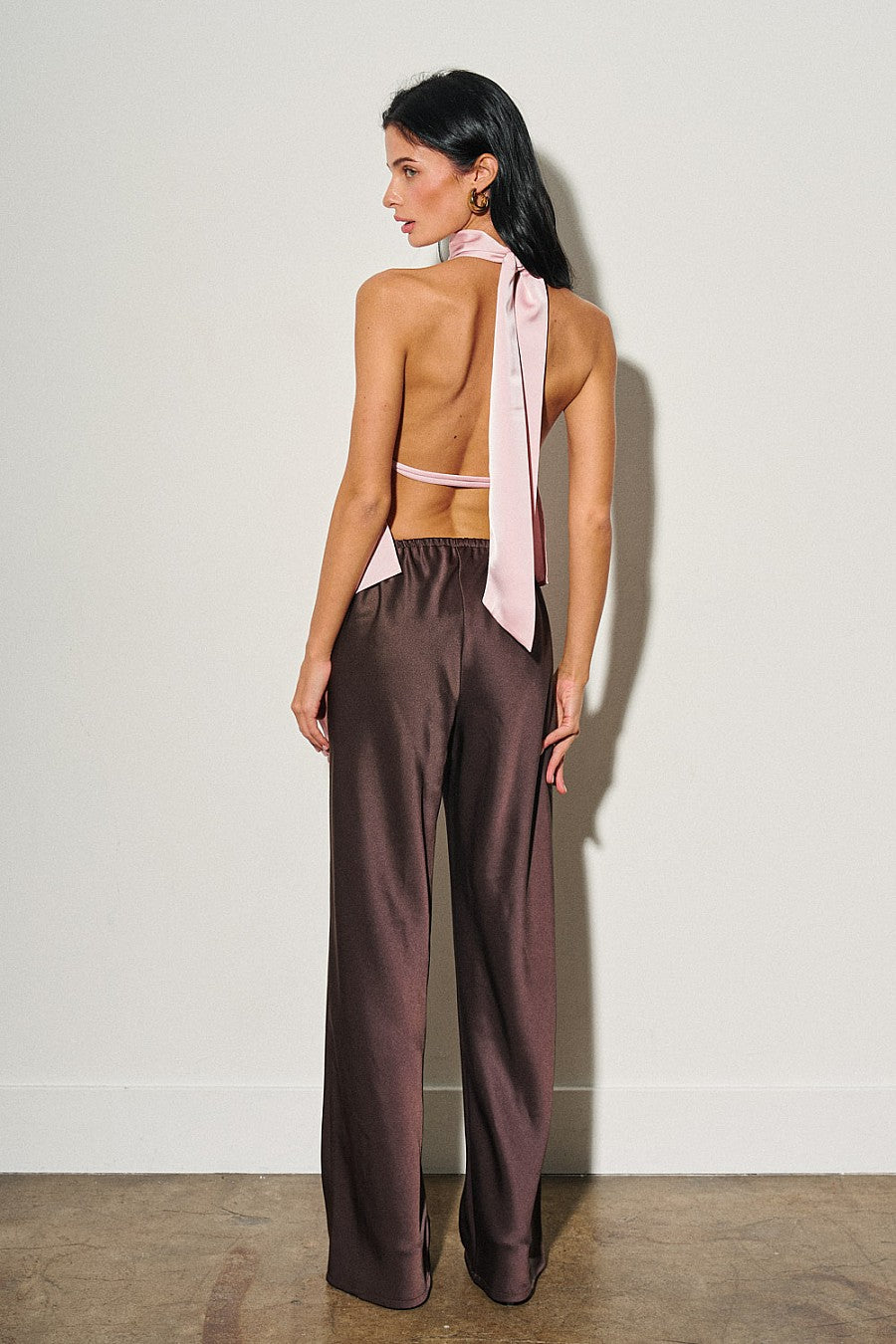 ROMA SATIN PANT - COFFEE BEAN