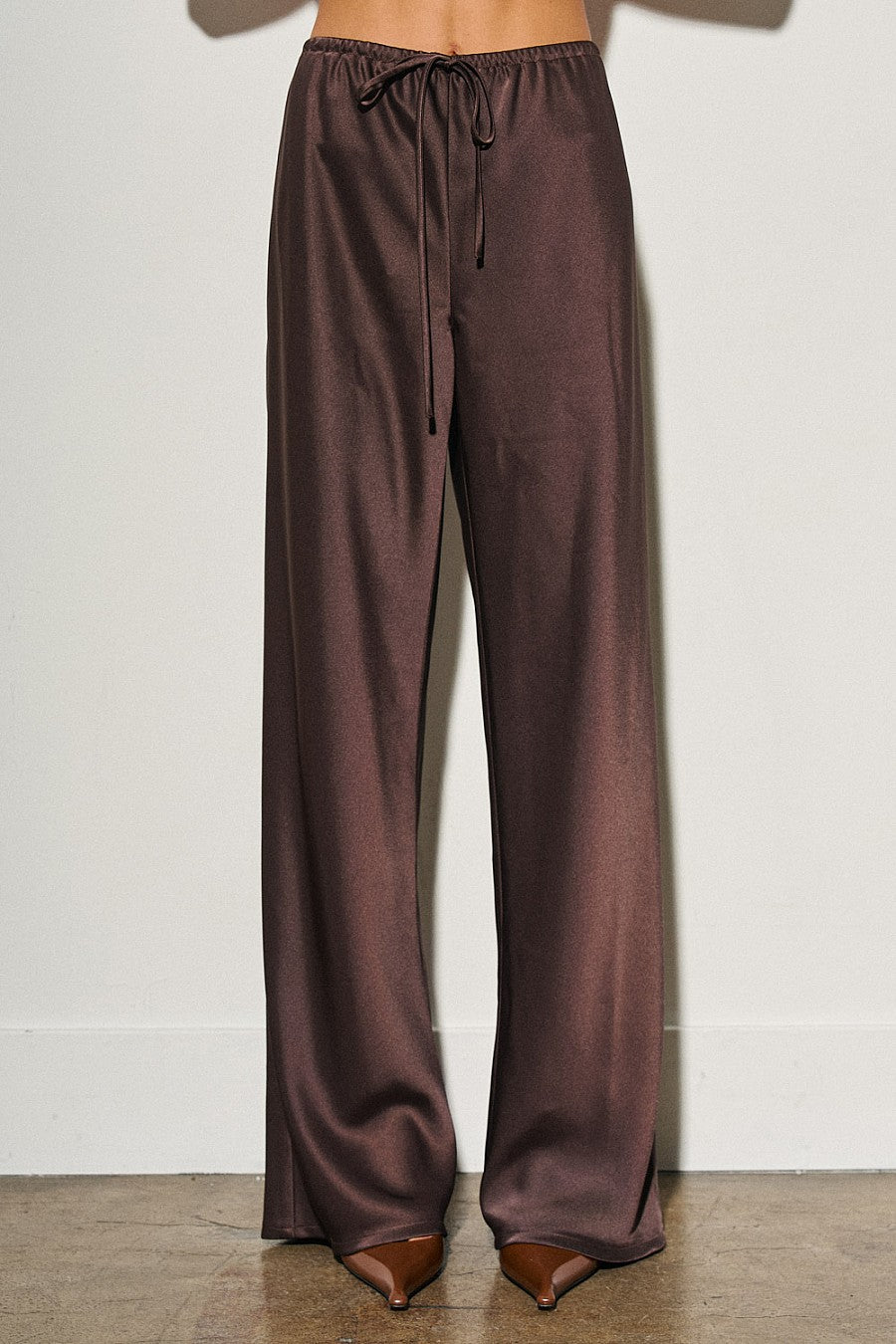ROMA SATIN PANT - COFFEE BEAN