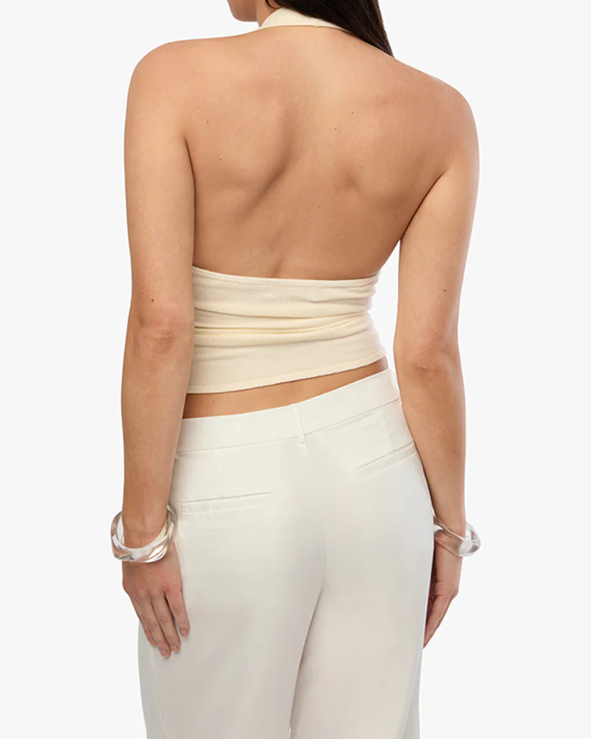 WEWOREWHAT SCOOP NECK HALTER TANK