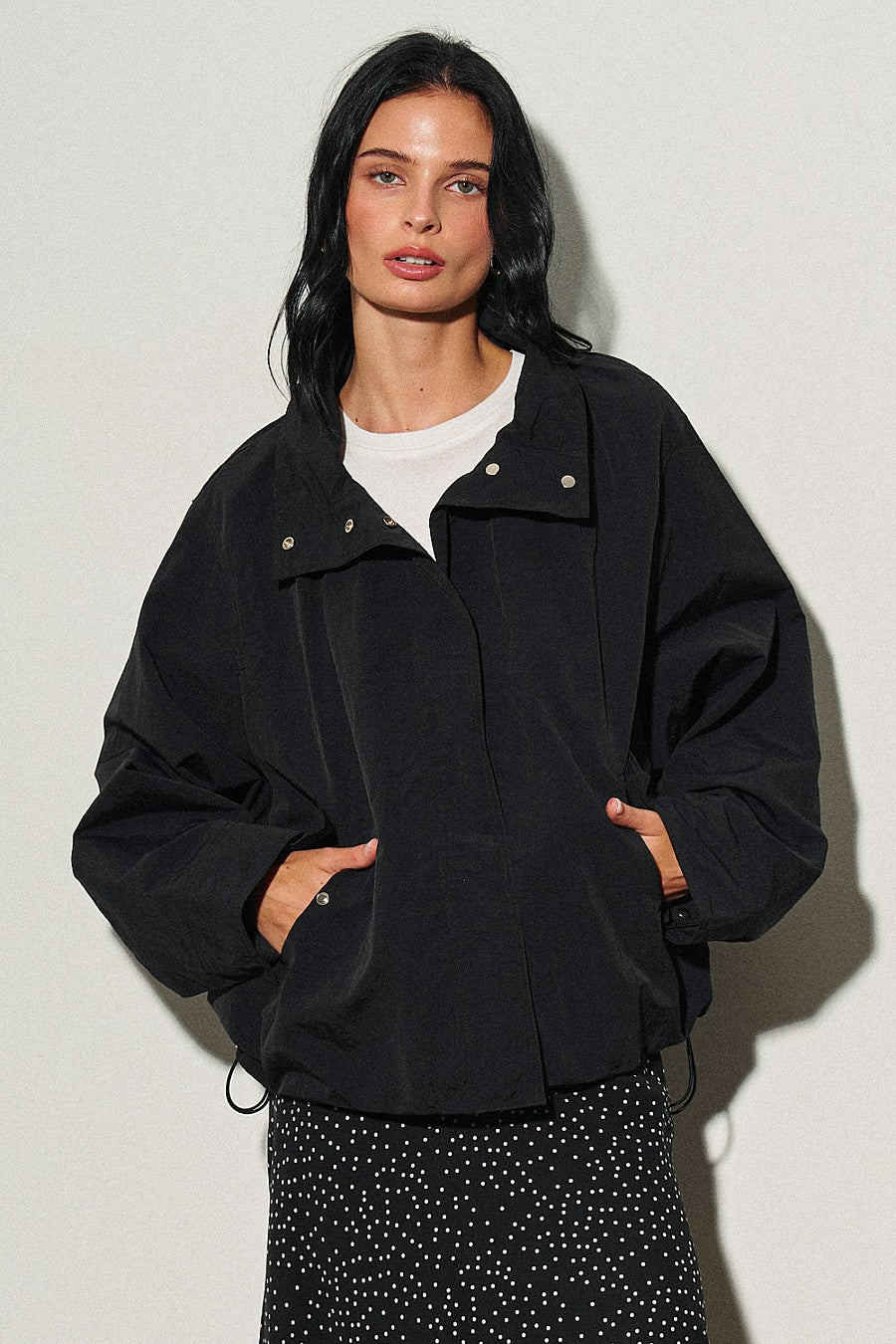CAMDEN NYLON JACKET - JET BLACK