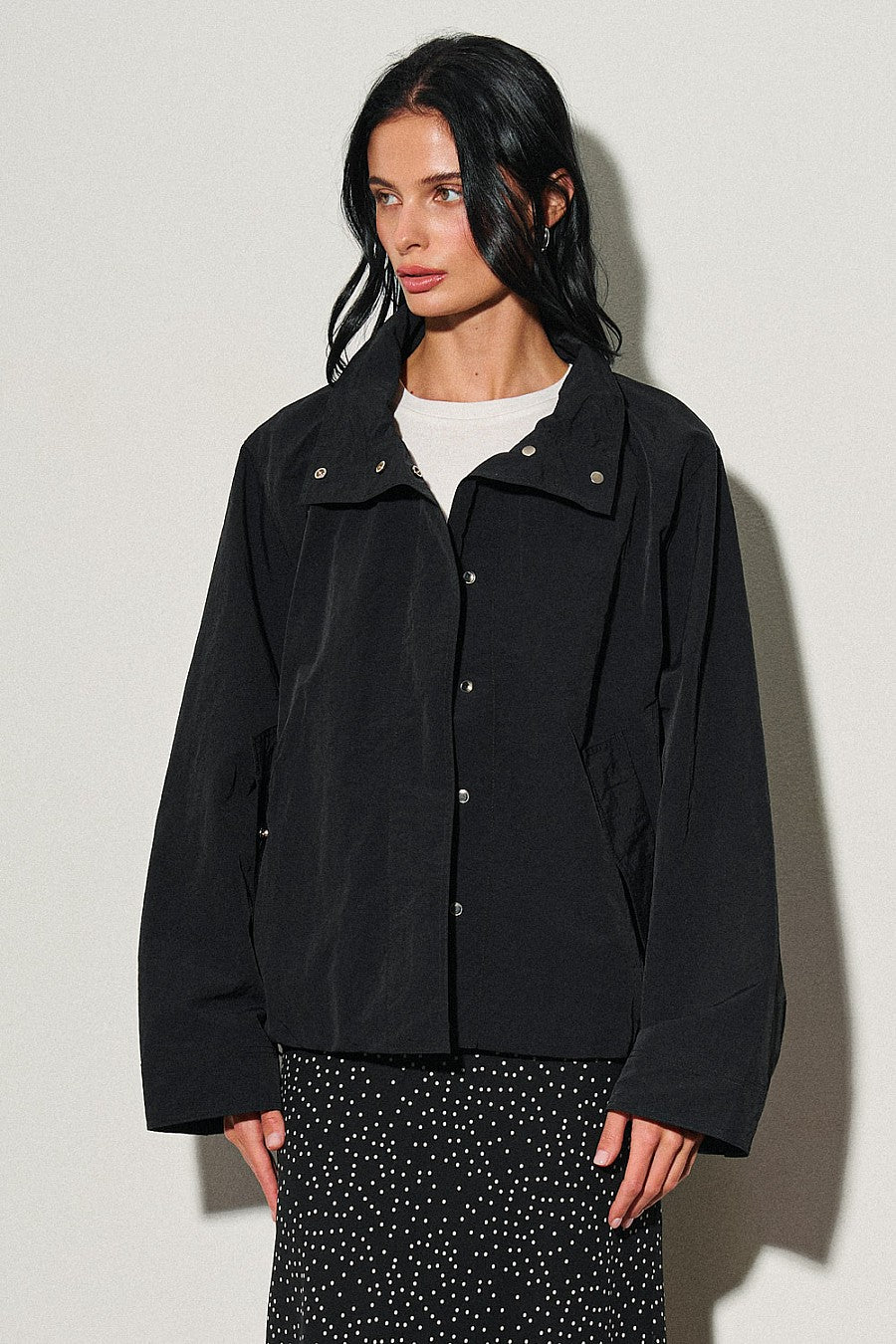 CAMDEN NYLON JACKET - JET BLACK