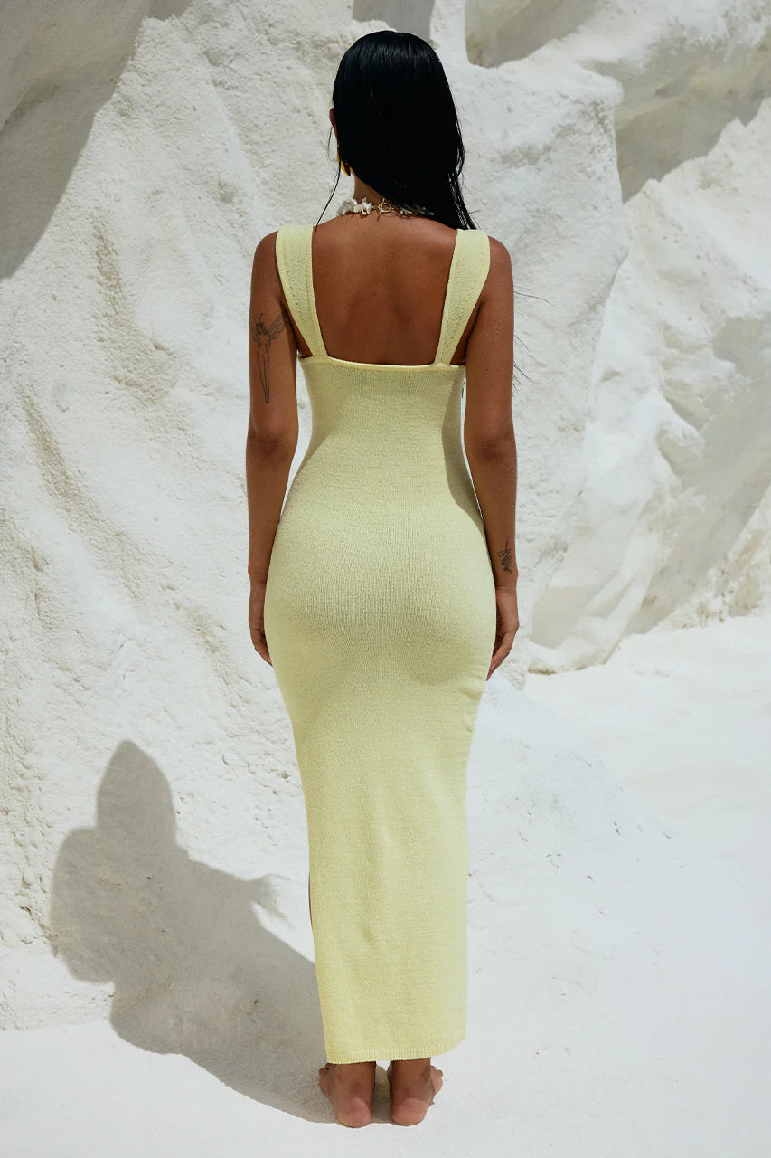 TAKIDA MIDI DRESS - LEMON