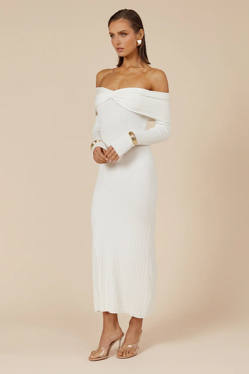 AIRILIE MIDI DRESS - WHITE