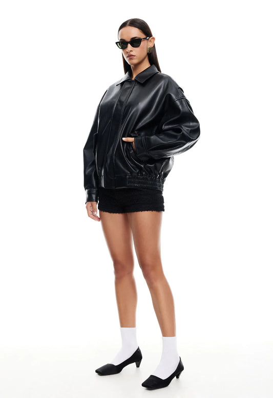 LIONESS KENNY BOMBER IN JET BLACK