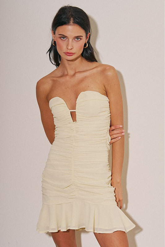 NYSSA MINI DRESS - BUTTER