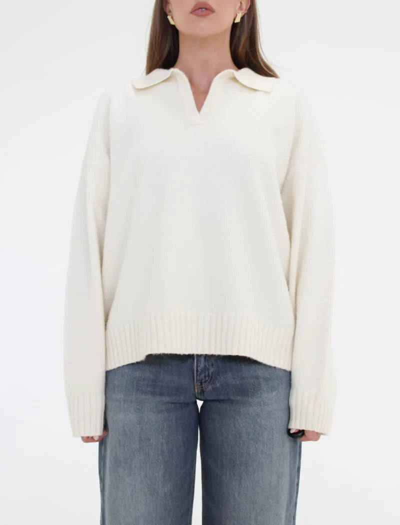 RUMORED DELANCEY SWEATER IN IVORY