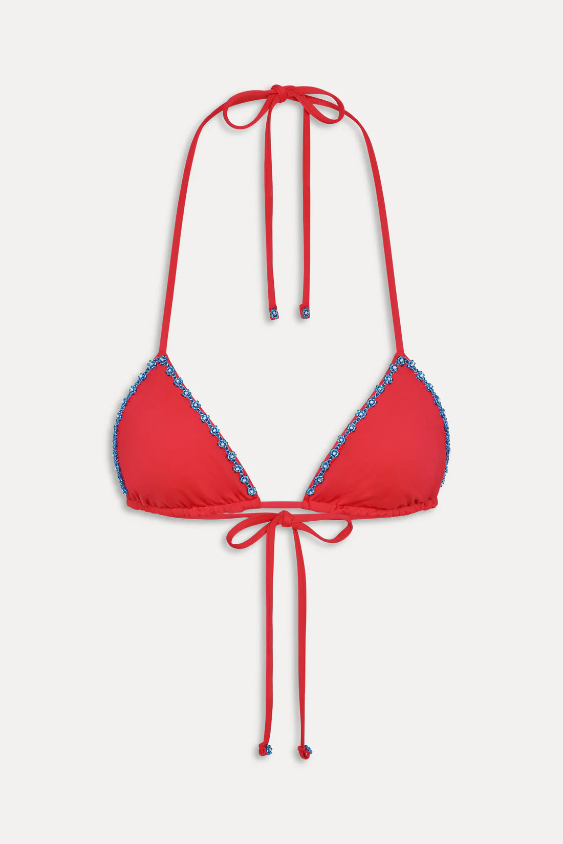 FRANKIES NICK BEADED TRIANGLE BIKINI TOP
