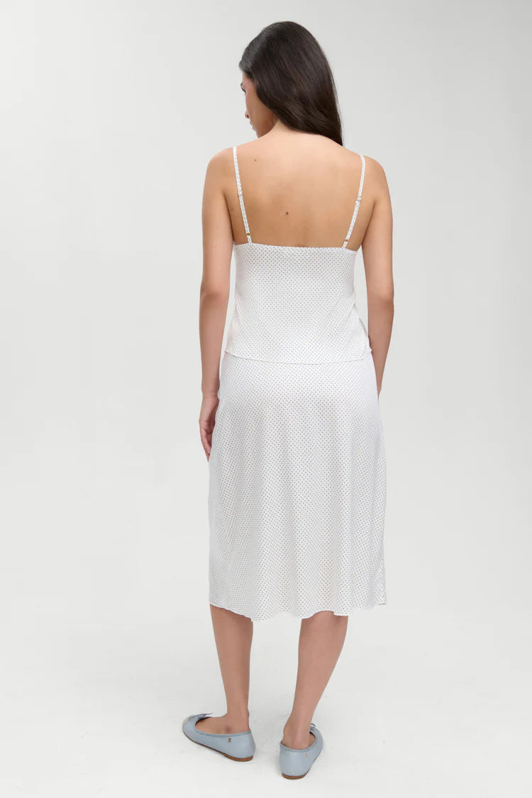 FRANKIES LAURA SILK MIDI SKIRT