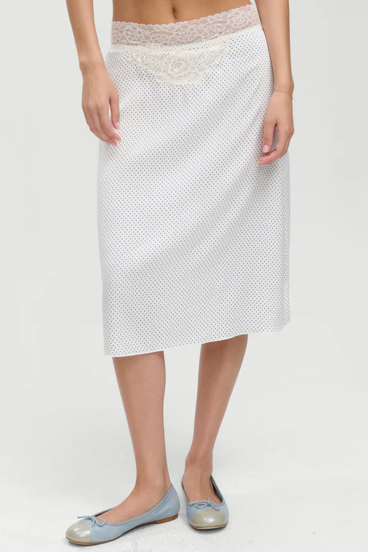 FRANKIES LAURA SILK MIDI SKIRT